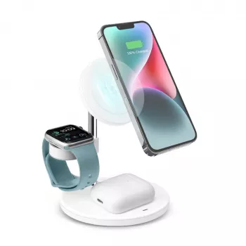 SBS TEWIRMAG3IN1 Estación de carga inalámbrica 3 en 1 con MagSafe para iPhone, Apple Watch y AirPods