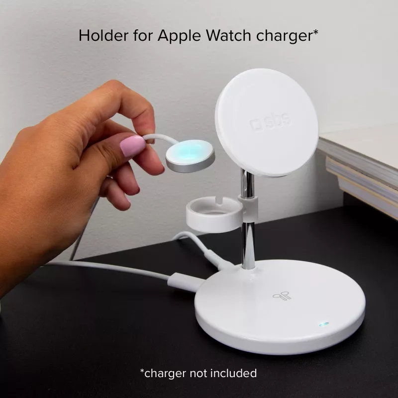SBS TEWIRMAG3IN1 Estación de carga inalámbrica 3 en 1 con MagSafe para iPhone, Apple Watch y AirPods