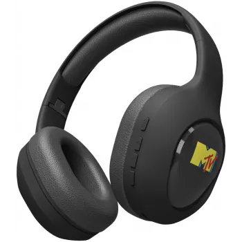 JAZ TEJZHEADMTVK Auriculares estéreo on-ear con micrófono, plegables, Negro