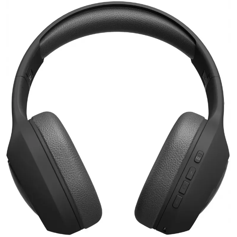 JAZ TEJZHEADMTVK Auriculares estéreo on-ear con micrófono, plegables, Negro