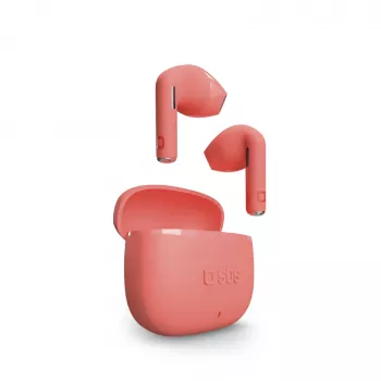 SBS TEEARTWSGOPODSR Auriculares true wireless stereo con estuche de carga, Bluetooth 5.0, control táctil, Rojo