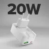 SBS TETRGANUSBTCFOLD20W Cargador de pared plegable GaN USB-C de 20W Blanco