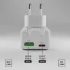 SBS TETRGANUSBTCFOLD20W Cargador de pared plegable GaN USB-C de 20W Blanco