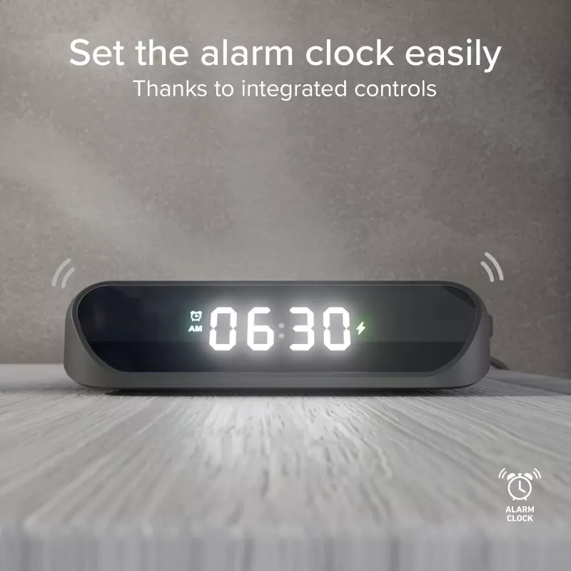 SBS despertador con cargador inalámbrico de 15 W (TEWIRCLOCK)