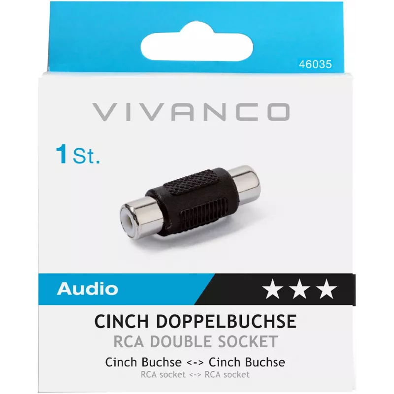Vivanco adaptador de audio RCA a RCA (VVAADAPRCAFF)