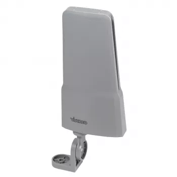 Vivanco VVANOUT42DBG Antena exterior activa para DAB/DAB+ y DVB-T/DVB-T2, 42 dB de ganancia, conector F, Negro/Gris