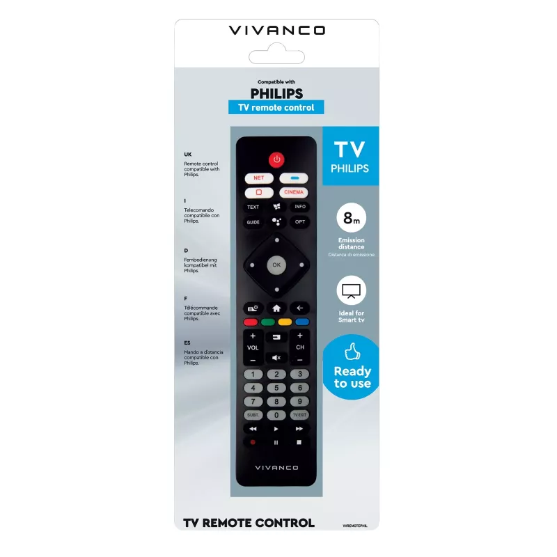 Vivanco VVREMOTEPHIL Mando a distancia universal para televisores Philips