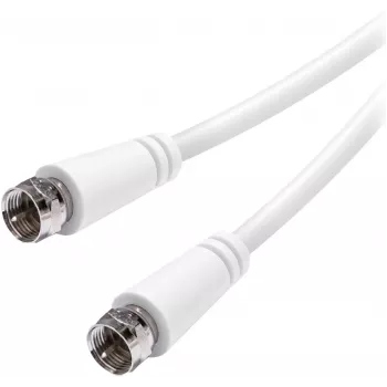 Vivanco VVSAT30MMNW Cable coaxial de satélite de 30 m, 75 Ohm, doble apantallamiento, blanco