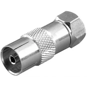 Vivanco adaptador de conector F a toma coaxial (VVSATCOAXSATMF)