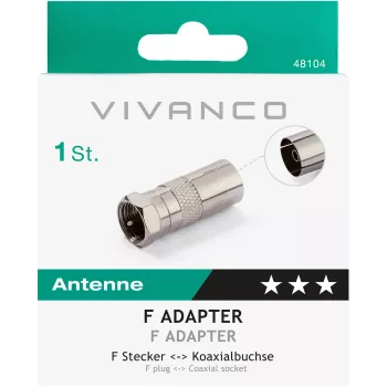 Vivanco adaptador de conector F a toma coaxial (VVSATCOAXSATMF)