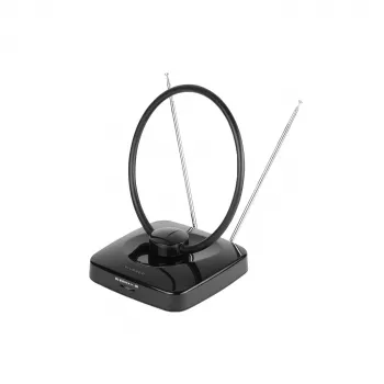 Vivanco VVTV2ANTCIRCLE antena interior para DVB-T/T2, DAB/DAB+ y radio FM, negro