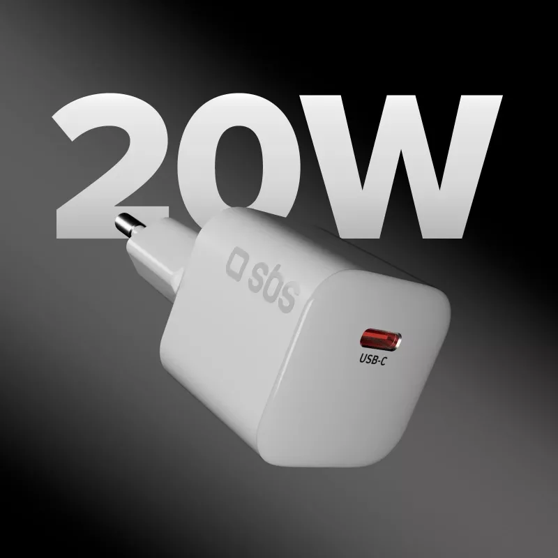 SBS cargador de pared USB-C PD 20W - blanco