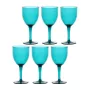 ROSE&TULIPANI FIABA set de 6 copas de vino de acrílico 400 ml, turquesa