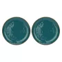 ROSE&TULIPANI Concerto Ottanio set de 2 bandejas redondas de porcelana para servir, 32 cm, azul verdoso, aptas para lavavajillas y microondas