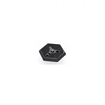 Manfrotto 030-14 placa de liberación rápida hexagonal para sistema RC0, aluminio, negro