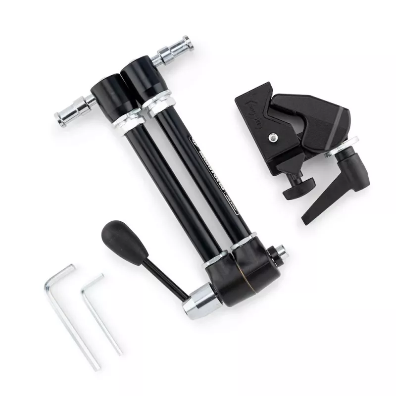 Manfrotto 143R brazo mágico articulado con soporte para cámara, 3 kg de carga, aluminio, negro