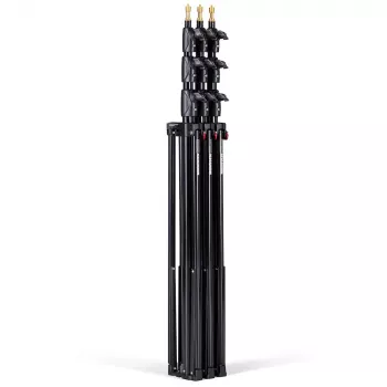 Manfrotto 1004BAC-3 set de 3 pies de luz de 4 secciones con amortiguación neumática (pack de 3, negro)