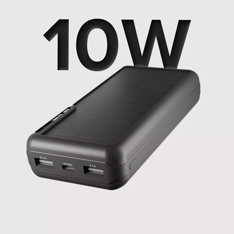 SBS batería solar 20000 mAh carga rápida negra