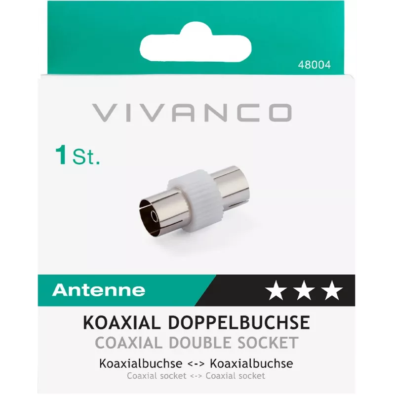 Vivanco adaptador de antena, acoplador coaxial (VVANADATFF)