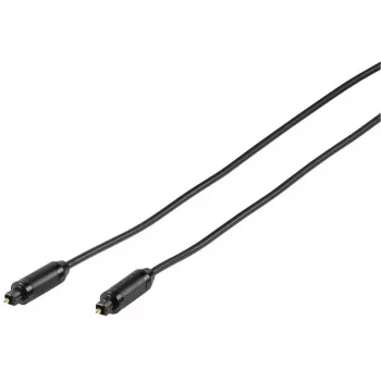 Cable óptico Toslink Vivanco, chapado en oro, macho-macho, 2 m, negro (VVATOSL20K)