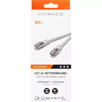 Vivanco VVITLAN5E200W cable de red Cat5e UTP, RJ45, blanco, 20 m