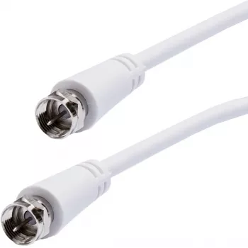 Vivanco VVSAT50MMW cable coaxial de 50 m para televisión por satélite, terrestre y por cable, 75 ohmios, apantallamiento clase B, blanco
