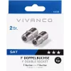 Vivanco conector doble hembra tipo F, 2 unidades (VVSATADAPTMMF)