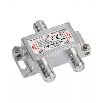 Vivanco VVSATSPLIT1IN2OUT distribuidor de satélite 1 entrada 2 salidas 5-2400 MHz conector F