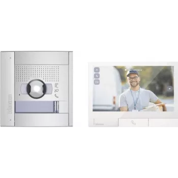 LEGRAND Bticino 363532 kit videoportero Flex'ONE con placa de calle Sfera (1 y 2 pulsadores), 1 vivienda