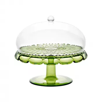 Guzzini Vanity pastelero con campana de cristal, verde nenúfar, 30 cm