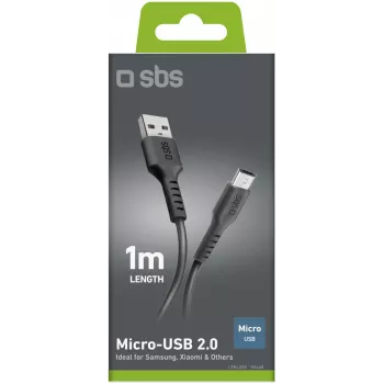 Cable SBS de USB a microUSB 1 m, negro (LTHL200)
