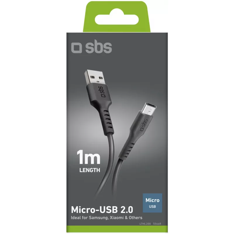 SBS cable de USB a microUSB de 1 m, negro (LTHL200)