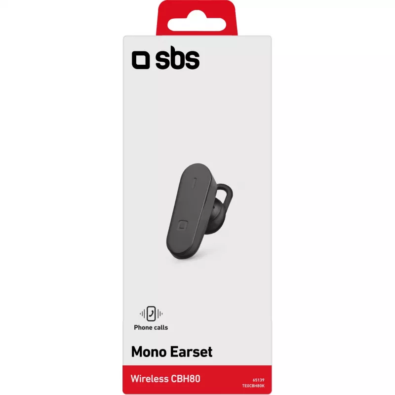 SBS BH80 auricular mono Bluetooth V4.2 con diadema, negro (TE0CBH80K)