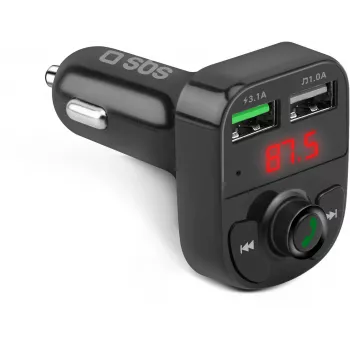 SBS TECARFM2USB Transmisor FM Bluetooth con función manos libres y carga dual USB