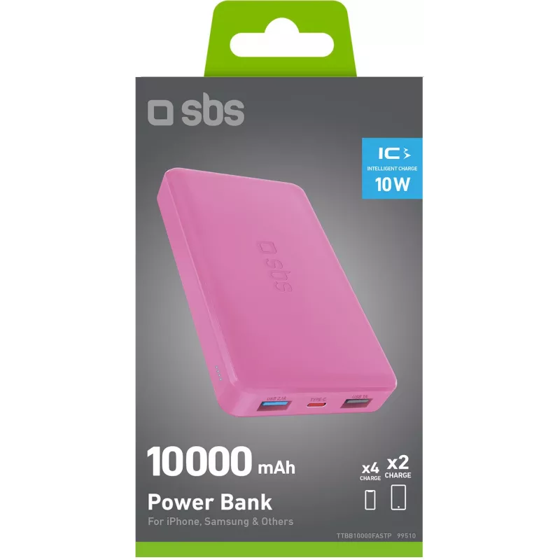 SBS TTBB10000FASTP Power bank 10000mAh, rosa