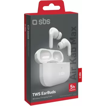 Auriculares TWS SBS Air Kab Max con estuche de carga inalámbrica, blanco (TEEARTWSPMAXBTW)