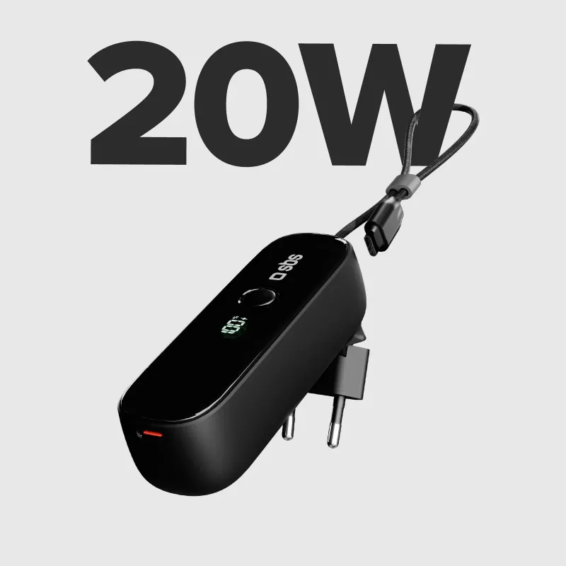 SBS TETRBB5000PD20 Batería externa 5000 mAh 20W Power Delivery negra