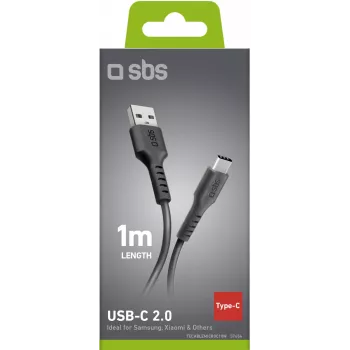 Cable USB a USB-C SBS 1 m, Black (TECABLEMICROC10K)