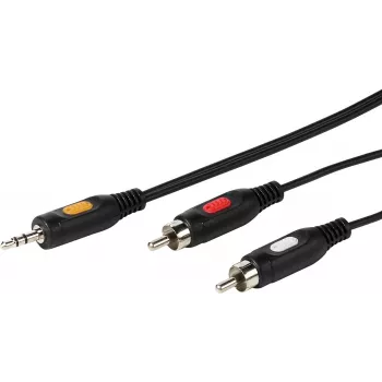 Cable de audio de 3.5 mm a 2xRCA Vivanco 2.5 m (VVAJACK2RCA25MMK)