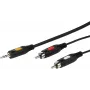 Cable de audio de 3,5 mm a 2xRCA Vivanco de 2,5 m (VVAJACK2RCA25MMK)
