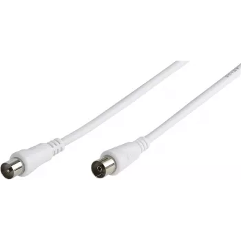 Vivanco cable de antena coaxial, macho-hembra, 75 ohmios, blanco (VVAN150MFW)