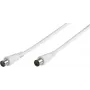 Vivanco cable de antena coaxial, macho-hembra, 75 ohmios, blanco (VVAN150MFW)