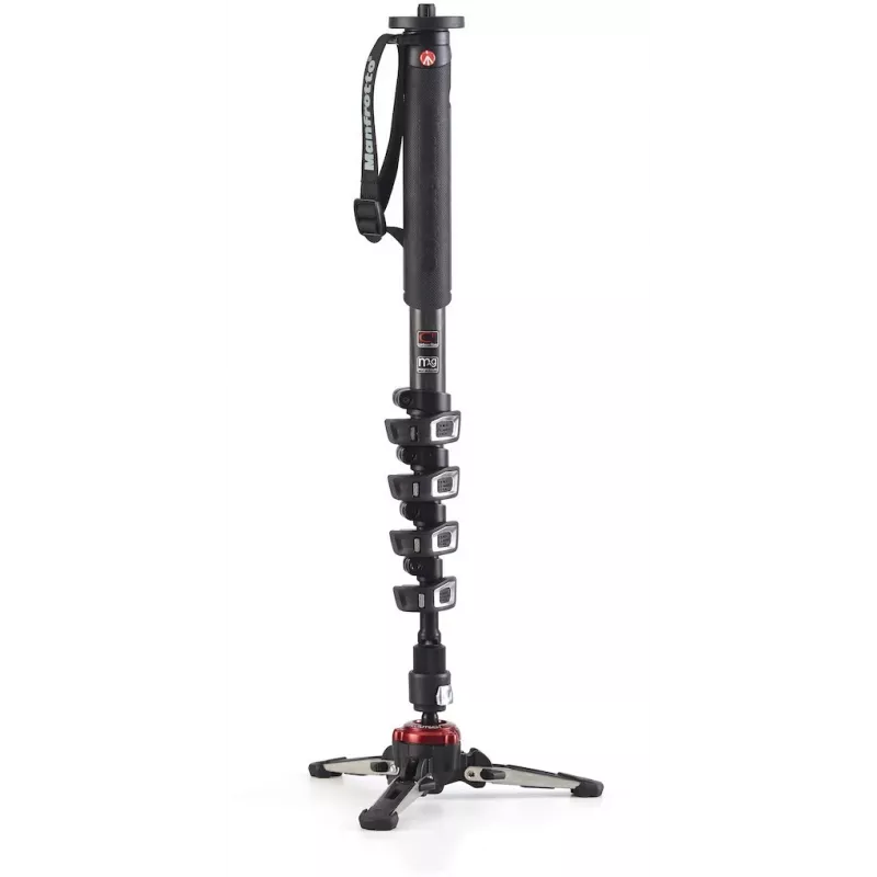 Manfrotto XPRO Monopod+ MVMXPROC5 Monopie de vídeo de fibra de carbono de 5 secciones con base FLUIDTECH