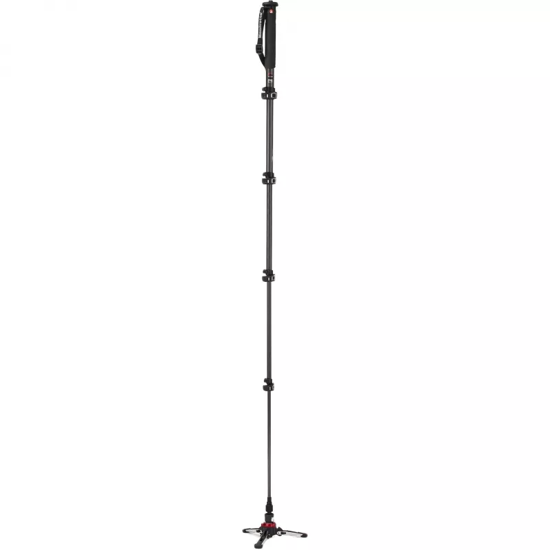 Manfrotto XPRO Monopod+ MVMXPROC5 Monopie de vídeo de fibra de carbono de 5 secciones con base FLUIDTECH