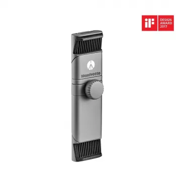 Manfrotto MTWISTGRIP Pinza universal para smartphone con Twist-Lock, aluminio, negro/gris