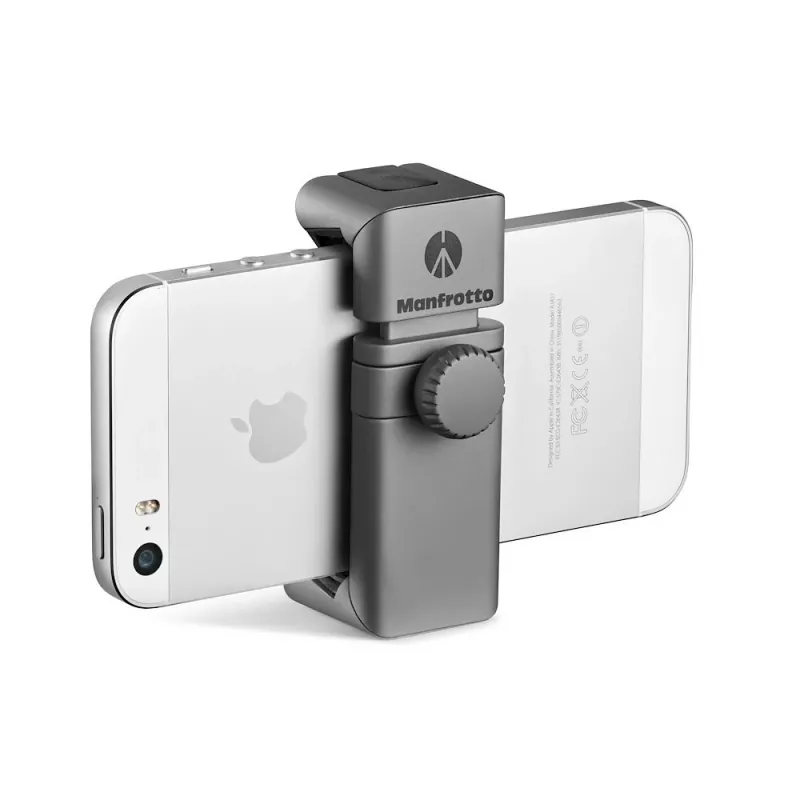 Manfrotto MTWISTGRIP Pinza universal para smartphone con Twist-Lock, aluminio, negro/gris