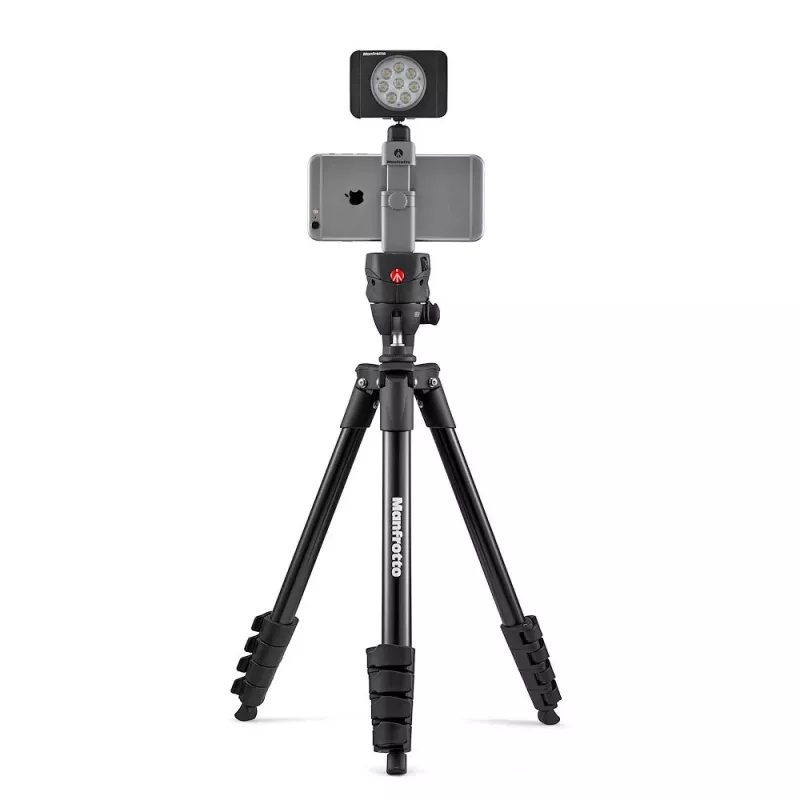 Manfrotto MTWISTGRIP Pinza universal para smartphone con Twist-Lock, aluminio, negro/gris