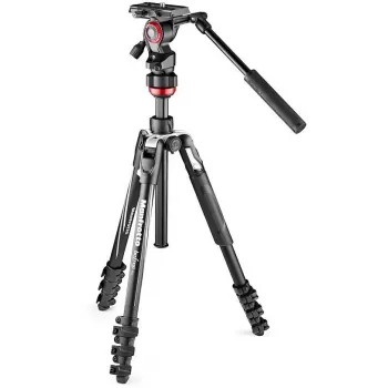 Manfrotto BEFREE Live Lever Kit de trípode de vídeo de fibra de carbono con rótula fluida