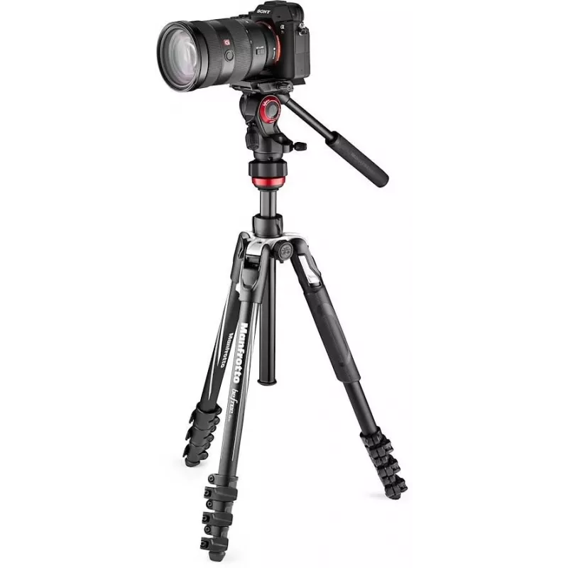 Manfrotto BEFREE Live Lever Kit de trípode de vídeo de fibra de carbono con rótula fluida