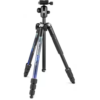 Manfrotto MKELMII4BL-BH Element MII Trípode de aluminio de 4 secciones con rótula, azul